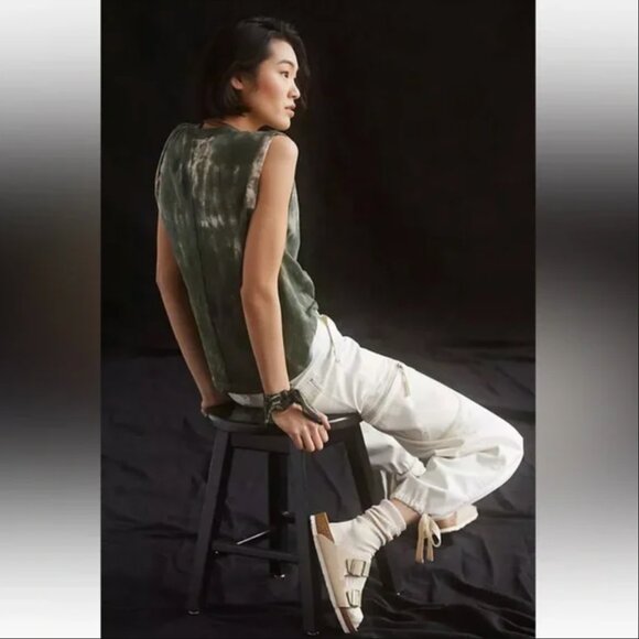 Pilcro (Anthropologie) Tie Dye Rolled Sleeve Cotton Tee Size: S Length: 25” - Picture 2 of 7